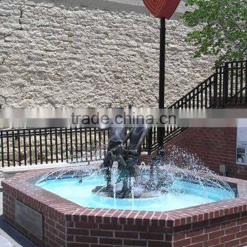 bronze foundry custom playing children water fountain statue