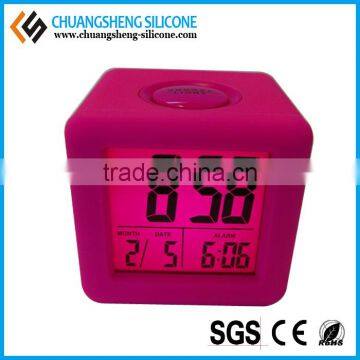 Factory price anti-broken silicone cover table clock