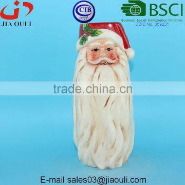 Christmas Decorations Embossed Ceramic Santa Claus Vase photo-4