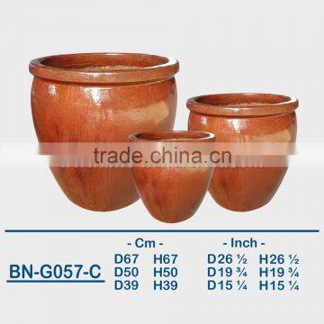 GLAZED CERAMIC OUTDOOR POT BN-G057