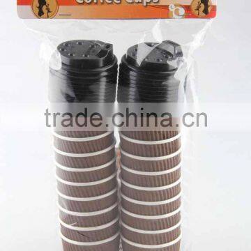 4oz Disposable Ripple Wall Paper Coffee Cup With Plasitc Cap photo-2