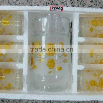 JK014 7pcs Glass Drinking Set with printing