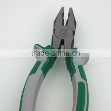 200mm polished carbon steel combination plier with soft grip design