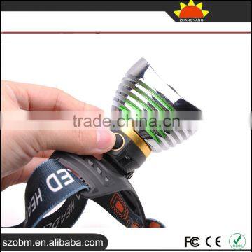 OEM XML-T6 LED 1000 Lumens 3 Mode Zoom Gold Ingot Shape LED Headlamp photo-5