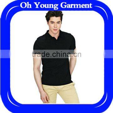 Mens Custom 100% Cotton Black Plain Polo Shirts Wholesale In China