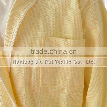 Yellow Unisex Soft Long Robes Nightwear Thick Winter Pajamas Waffle Robe Women Cotton Spa Shower Homewear photo-2