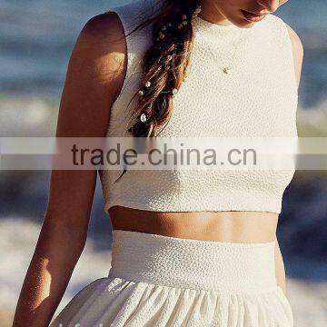 Floor Length Beach Wedding Dress Set New Model Women Skirt and Blouse photo-4