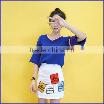 2017 latest design used clothing women's tshirt hot sale in china