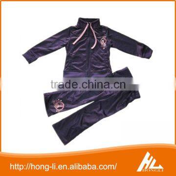 Women Winter Wear OEM Custom 100% Polyester Blue Zipper Running Tracksuit photo-3