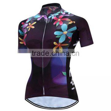 Professional custom lady bicycle women wear best cool design female cycling jersey with lower collar