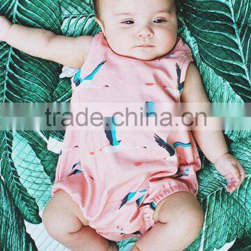 2017 New Arrival Custom Newborn Girl Cute Fashion Rompers Kid Bodysuit Clothing Pink Wholesale OEM Baby Animal Romper