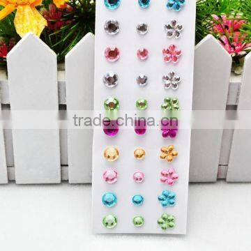 Wholesale Craft Gem Stickers Custom Design Pearl Sticker Rhinestone With Glue Sticker photo-6
