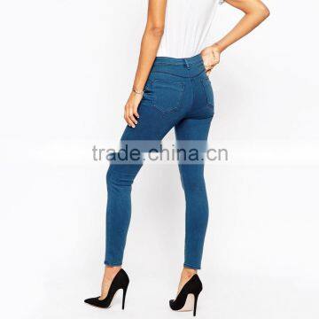 Dark Blue Plain Custom Casual Legging Jeans for Women From China photo-2