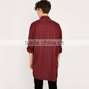 Italian Style Extra Long Sleeve Checked Shirts Famous Brand Shirts for Men