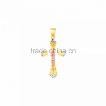 Three Tone plated Crucifix pendant