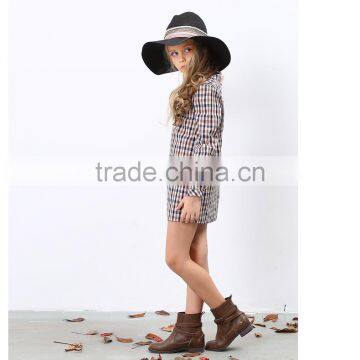 Latest Designs Fall Boutique Outfits Long Sleeve Girl Plaid Dress Wholesale Children's Boutique Clothing photo-2