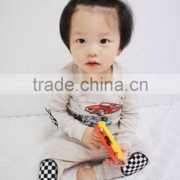S15520A Baby Pure Color Sleepwear Kids Long Sleeve Cotton Pajamas photo-3
