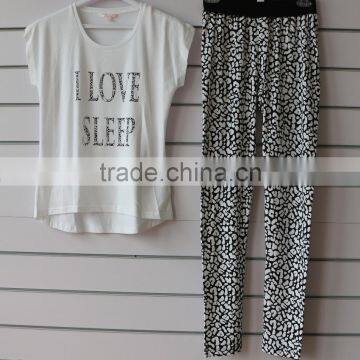 knitted pajamas set with print