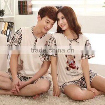 2015 wholesale lovely bear couple pajamas