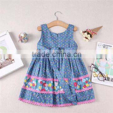 New Style Polka Dots Wholesale no Sleeve Girls One Piece Dress Simple photo-2