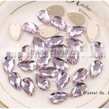 Violet Teardrop Flat Back Rhinestones Sew on Stones photo-2