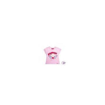 Round Collar Sweet Toddler Girl Basic Graphic Tees Kids Shirts