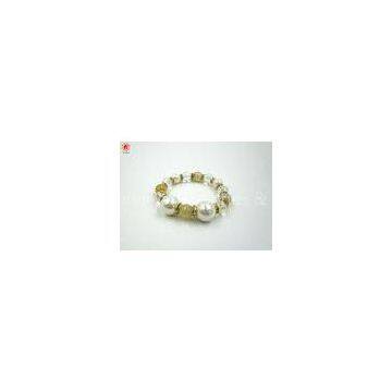 Engagement Girls White Pearls Bead Charm Bracelet With Crystal