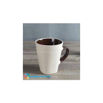 Frosted matte ceramic coffee mug series - round top square bottom