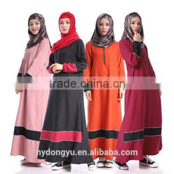 women muslim dress/yimuy islamic zipper patched abaya kaftan dresses/chiffon islamic muslim women shirt