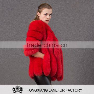 Wholesale cheep winter new red fox fur coat ladies vest