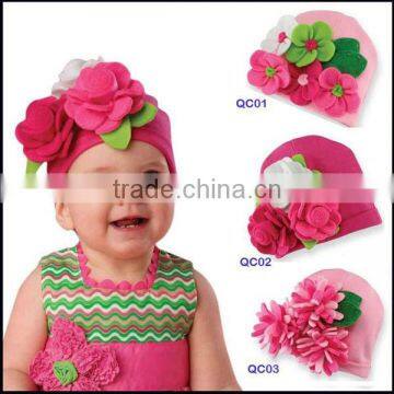 pretty flower cotton children kids baby hat