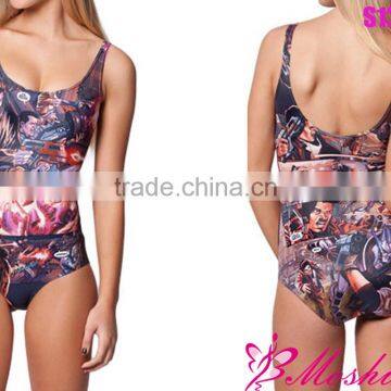 2013 Cover-ups Tankinis Set FIRST CONTACT SUCKS SWIMSUIT One Piece Digital Print Bathing Suit Backless Swimwear Women S125-41
