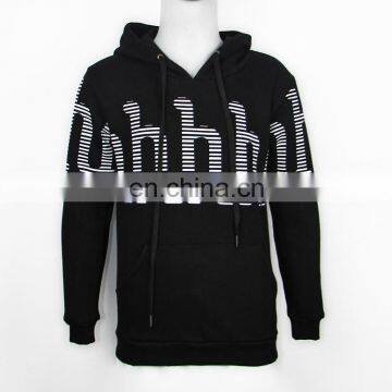 High Quality Oem Printing Black Hoodies Men Custom