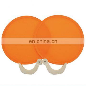 Nylon Foldable Frisbee Fan With Handle Portable Hand Fan