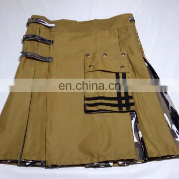 Khaki and Duck Camo Hybrid Kilt