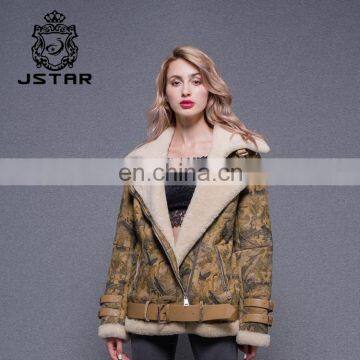 Luxuriant In Design Jacket Lining Leather Coat Double Face Lamb Fur Overcoat