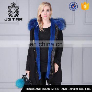 2017 hot sale long faux fur womens coat with hood