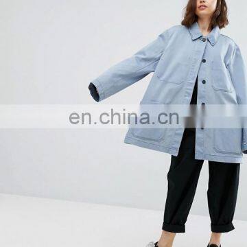 Gold Supplier Dust Coat Button Shoulder Two Pocket OEM Chinese Winter Coat