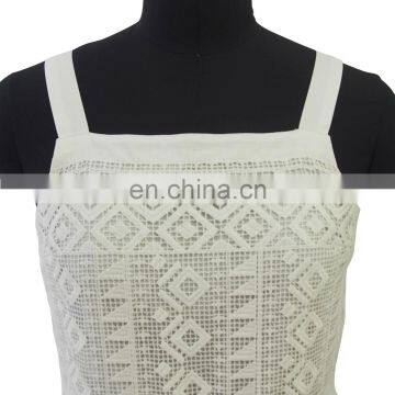 Sweet Girls Summer Style White Lace Knee Length Spaghetti Strap Dress photo-2