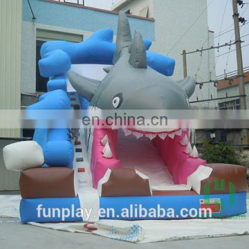 HI hot sale used inflatable slides ,inflatable toboggan slide ,airtech inflatable shark water slip n slide for sale