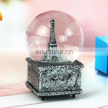 Resin Eiffel Tower Paris Snow Globe