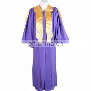 Fancy 100 % Polyeste Choir Robe With Satin Stole