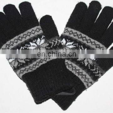 Fashion gloves men stylish winter gloves wholesale jacquard winter gloves JDG-018