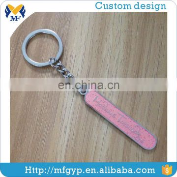 Wholesale square shaped glitter keychain