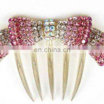 2013 newest fashion alloy rhinestone hair comb fork