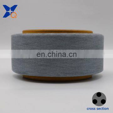 Conductive carbon light grey polyester fiber filaments yarn for ESD gloves dyeable anti static gloves-XTAA191