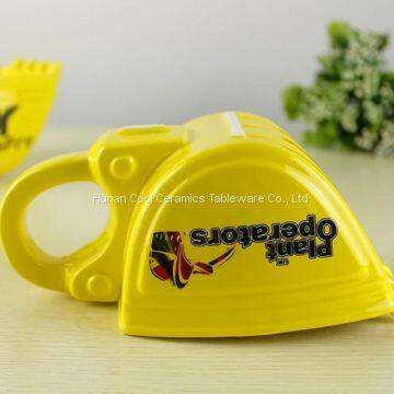 13oz Porcelain Coffee Excavator Mugs Shape Creative Innovative Night Club Alcohol Design Funny Yellow Digger Ceramic Beer Mug