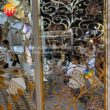 Modern design stainless steel material decorative laser cut railing panel room divider