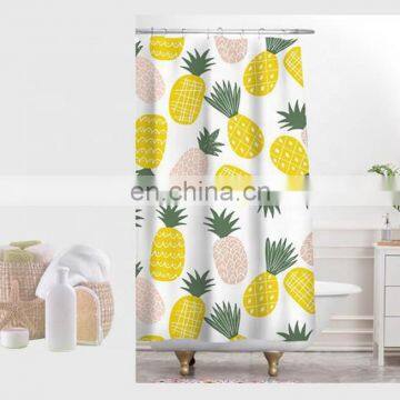I@home Modern Custom Print Pineapple Waterproof Bathroom Polyester Shower Curtain