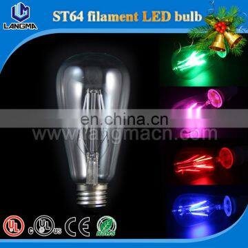 Colorful Lights Decorate Christmas Tree Red Green Blue 3w/4w/5w St64 Led Filament Bulb photo-4
